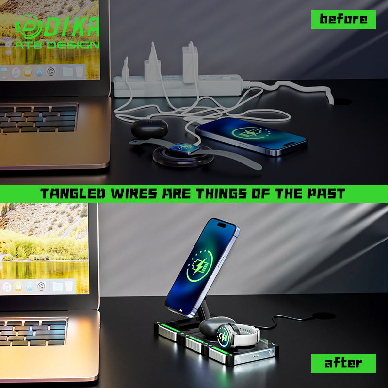Three-in-one wireless charging stand  DHW803