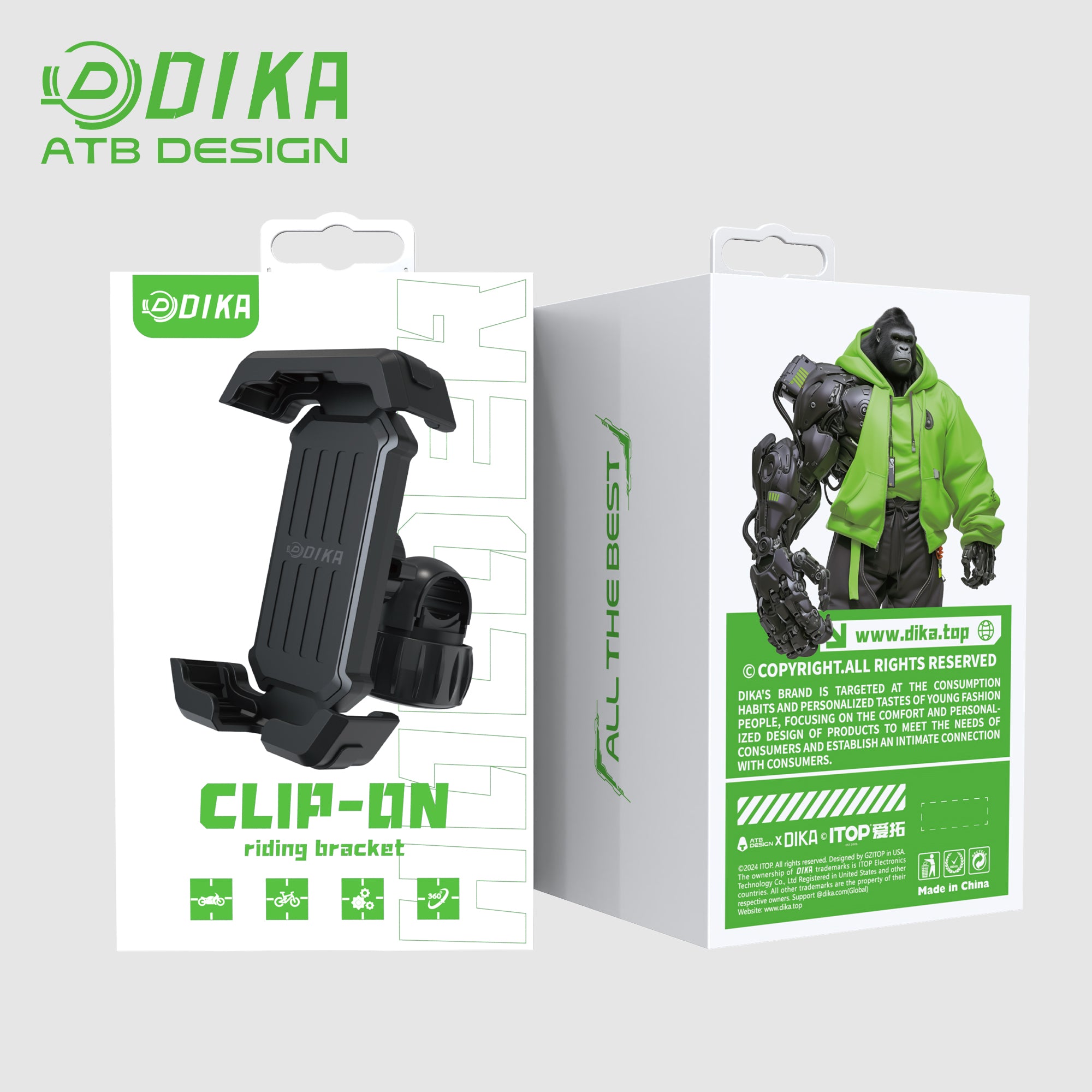 Two-way linkage bicycle mobile phone bracket  DHY003